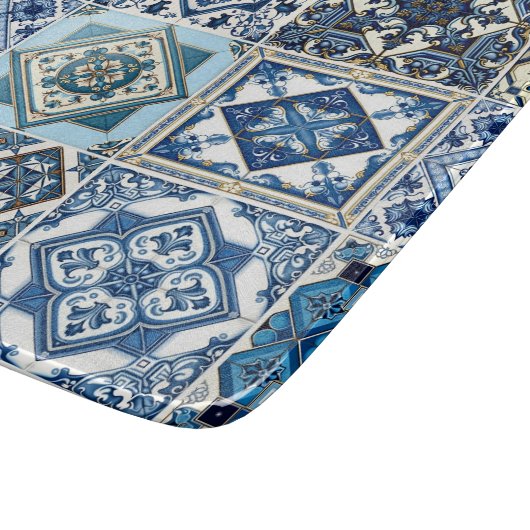 Mittelmeer-Fliesen, Portugal, Azulejo, Majolica Schneidebrett (Ecke)