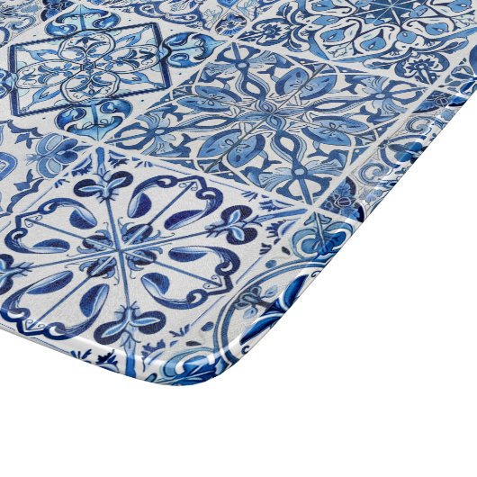 Mittelmeer-Fliesen, Portugal, Azulejo, Majolica Schneidebrett (Ecke)