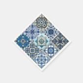 Mittelmeer-Fliesen, Portugal, Azulejo, Majolica Serviette (Ecke)