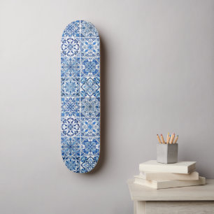 Mittelmeer-Fliesen, Portugal, Azulejo, Majolica Skateboard