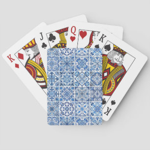 Mittelmeer-Fliesen, Portugal, Azulejo, Majolica Spielkarten