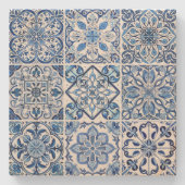 Mittelmeer-Fliesen, Portugal, Azulejo, Majolica Steinuntersetzer (Vorderseite)