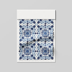 Mittelmeer-Fliesen, Portugal, Azulejo, Majolica Stoff