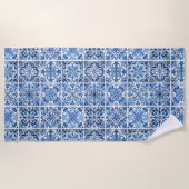 Mittelmeer-Fliesen, Portugal, Azulejo, Majolica Strandtuch (Vorderseite)