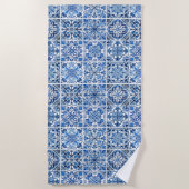Mittelmeer-Fliesen, Portugal, Azulejo, Majolica Strandtuch (Vorderseite)