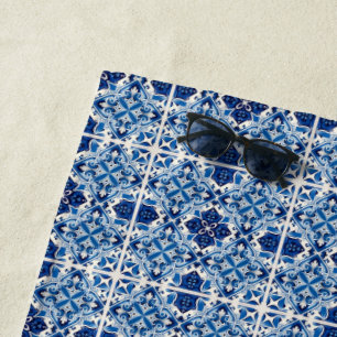 Mittelmeer-Fliesen, Portugal, Azulejo, Majolica Strandtuch