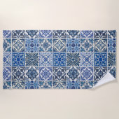 Mittelmeer-Fliesen, Portugal, Azulejo, Majolica Strandtuch (Vorderseite)