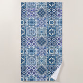 Mittelmeer-Fliesen, Portugal, Azulejo, Majolica Strandtuch (Vorderseite)