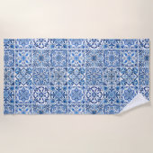 Mittelmeer-Fliesen, Portugal, Azulejo, Majolica Strandtuch (Vorderseite)