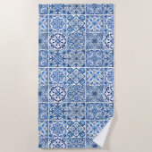Mittelmeer-Fliesen, Portugal, Azulejo, Majolica Strandtuch (Vorderseite)
