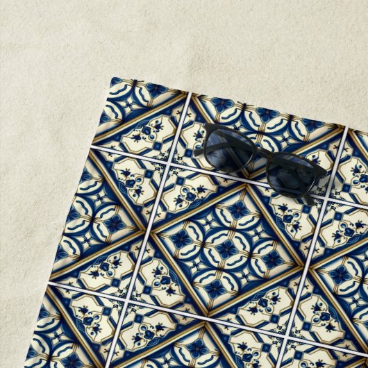 Mittelmeer-Fliesen, Portugal, Azulejo, Majolica Strandtuch (Beispiel)