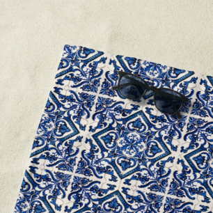 Mittelmeer-Fliesen, Portugal, Azulejo, Majolica Strandtuch