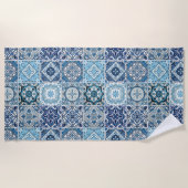 Mittelmeer-Fliesen, Portugal, Azulejo, Majolica Strandtuch (Vorderseite)