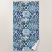 Mittelmeer-Fliesen, Portugal, Azulejo, Majolica Strandtuch (Vorderseite)