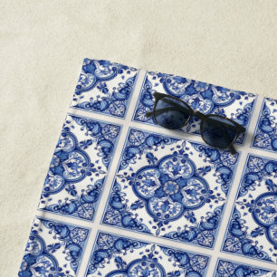 Mittelmeer-Fliesen, Portugal, Azulejo, Majolica Strandtuch