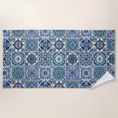 Mittelmeer-Fliesen, Portugal, Azulejo, Majolica Strandtuch (Vorderseite)