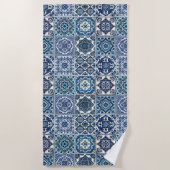 Mittelmeer-Fliesen, Portugal, Azulejo, Majolica Strandtuch (Vorderseite)