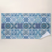 Mittelmeer-Fliesen, Portugal, Azulejo, Majolica Strandtuch (Vorderseite)