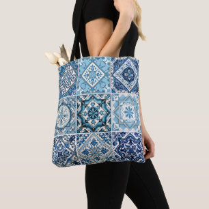 Mittelmeer-Fliesen, Portugal, Azulejo, Majolica Tasche