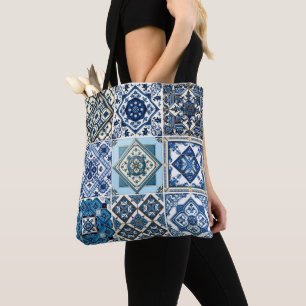 Mittelmeer-Fliesen, Portugal, Azulejo, Majolica Tasche