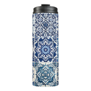 Mittelmeer-Fliesen, Portugal, Azulejo, Majolica Thermosbecher