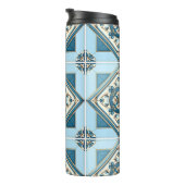 Mittelmeer-Fliesen, Portugal, Azulejo, Majolica Thermosbecher (Nach rechts gedreht)