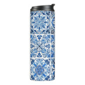 Mittelmeer-Fliesen, Portugal, Azulejo, Majolica Thermosbecher (Nach links gedreht)