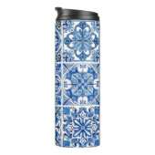 Mittelmeer-Fliesen, Portugal, Azulejo, Majolica Thermosbecher (Nach rechts gedreht)