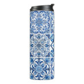 Mittelmeer-Fliesen, Portugal, Azulejo, Majolica Thermosbecher (Nach links gedreht)