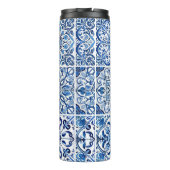 Mittelmeer-Fliesen, Portugal, Azulejo, Majolica Thermosbecher (Rückseite)