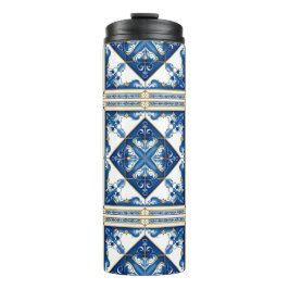 Mittelmeer-Fliesen, Portugal, Azulejo, Majolica Thermosbecher