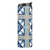 Mittelmeer-Fliesen, Portugal, Azulejo, Majolica Thermosbecher (Nach links gedreht)