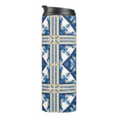 Mittelmeer-Fliesen, Portugal, Azulejo, Majolica Thermosbecher (Nach rechts gedreht)