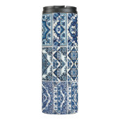 Mittelmeer-Fliesen, Portugal, Azulejo, Majolica Thermosbecher (Rückseite)