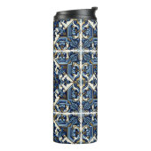 Mittelmeer-Fliesen, Portugal, Azulejo, Majolica Thermosbecher (Nach links gedreht)