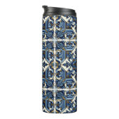 Mittelmeer-Fliesen, Portugal, Azulejo, Majolica Thermosbecher (Nach rechts gedreht)