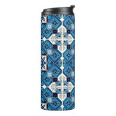 Mittelmeer-Fliesen, Portugal, Azulejo, Majolica Thermosbecher (Nach links gedreht)