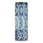 Mittelmeer-Fliesen, Portugal, Azulejo, Majolica Thermosbecher (Rückseite)