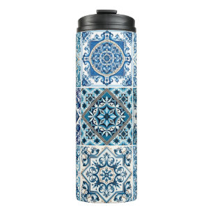 Mittelmeer-Fliesen, Portugal, Azulejo, Majolica Thermosbecher