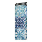 Mittelmeer-Fliesen, Portugal, Azulejo, Majolica Thermosbecher (Nach links gedreht)