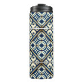 Mittelmeer-Fliesen, Portugal, Azulejo, Majolica Thermosbecher (Vorderseite)