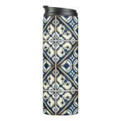 Mittelmeer-Fliesen, Portugal, Azulejo, Majolica Thermosbecher (Nach rechts gedreht)