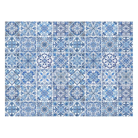 Mittelmeer-Fliesen, Portugal, Azulejo, Majolica Tischdecke (Vorderseite (Horizontal))