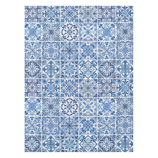 Mittelmeer-Fliesen, Portugal, Azulejo, Majolica Tischdecke (Vorderseite)