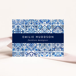 Mittelmeer-Fliesen, Portugal, Azulejo, Majolica Visitenkarte
