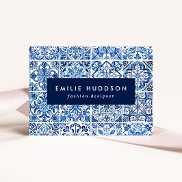 Mittelmeer-Fliesen, Portugal, Azulejo, Majolica Visitenkarte