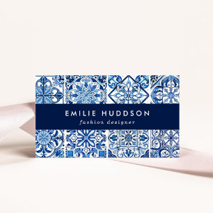 Mittelmeer-Fliesen, Portugal, Azulejo, Majolica Visitenkarte