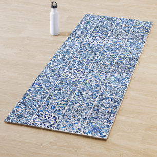 Mittelmeer-Fliesen, Portugal, Azulejo, Majolica Yogamatte