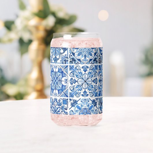 Mittelmeer-Fliesen, Portugiesisch, Azulejo, Majoli Dosenglas (Insitu (Hochzeit))