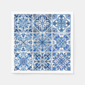 Mittelmeer-Fliesen, Portugiesisch, Azulejo, Majoli Serviette (Vorderseite)